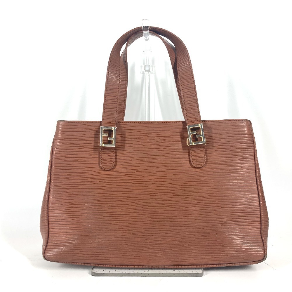 Fendi Leather Handbag FF Black Nylon Bag
